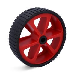 Termoplasthjul - med glideleje - rød fælg - hjul Ø 260 mm - bæreevne 200 kg