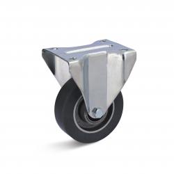 Fast hjul - elastisk polyurethanhjul - hjul Ø 100 mm - total højde 135 mm - bæreevne 200 kg