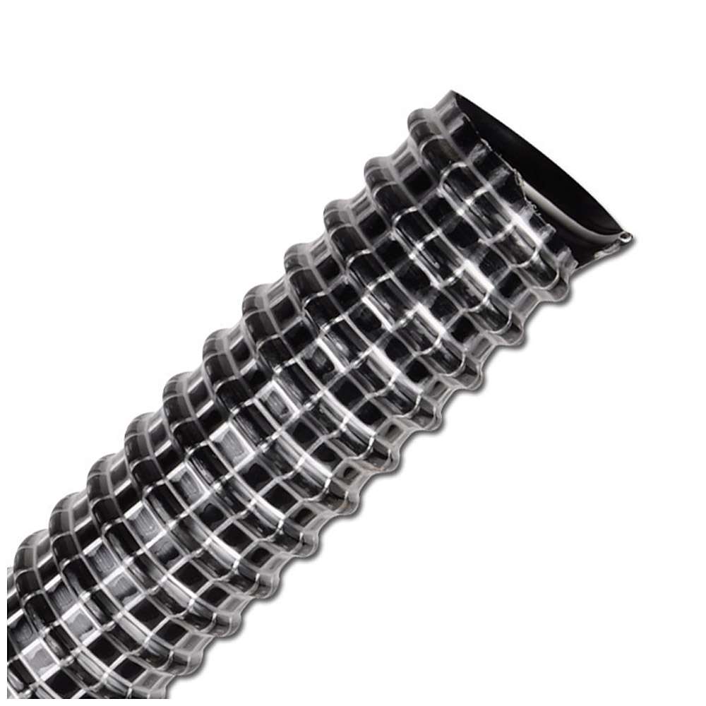 PVC - Saugschlauch - schwarz mit weißen Fäden - Innen-Ø 31 bis 106 mm - 10 und 15 m - Preis per Rolle