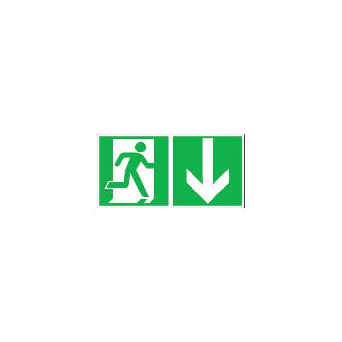Escape sign "Emergency exit right down" - EVERGLOW®