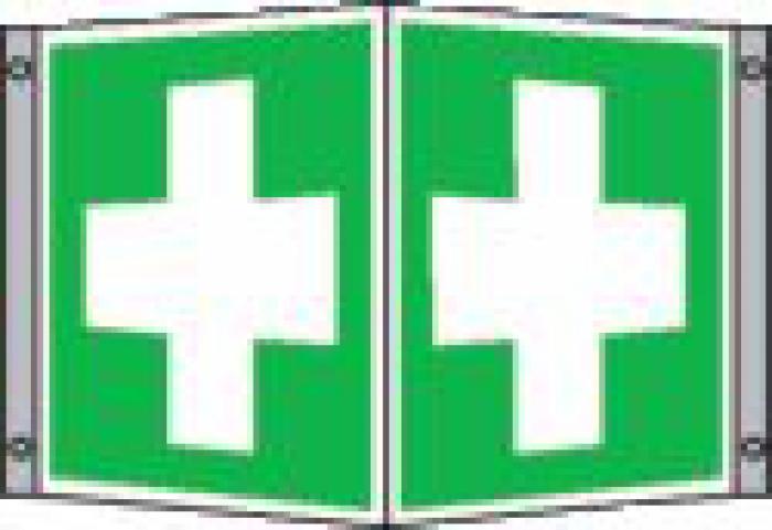Rescue sign "First Aid" - flag / angle - EVERGLOW®