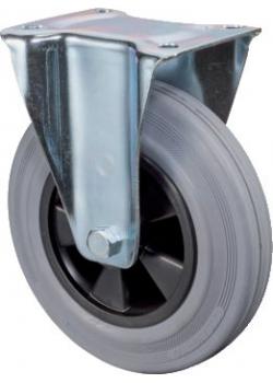 Fast hjul - gummihjul - rulleleje - hjul Ø 80 til 200 mm - konstruktionshøjde 105 til 237 mm - bæreevne 50 til 205 kg