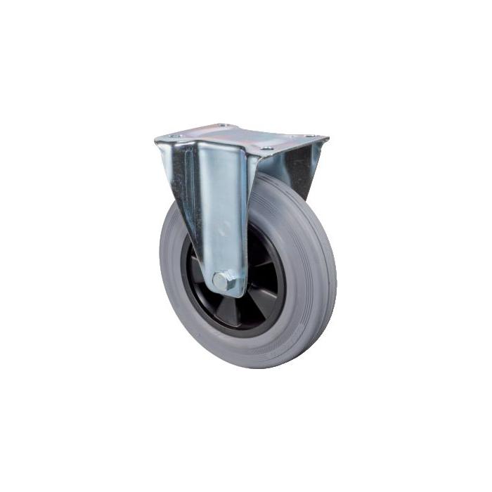Rolka stała - koło gumowe - łożysko wałeczkowe - Ř koła 80 do 200 mm - wysokość 105 do 237 mm - nośność 50 do 205 kg