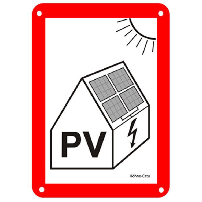 Warning sign - "warning against the dangers of photovoltaic system"
