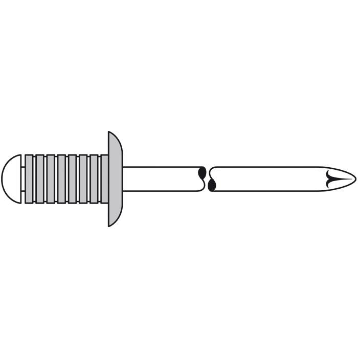 Blind nagler - rillet - Aluminium / stål - Truss Head (standard)
