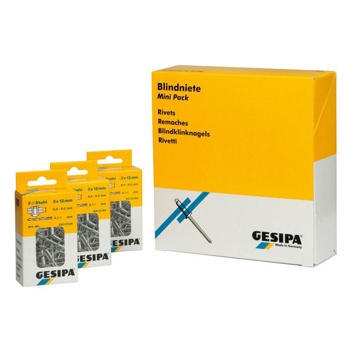 Nitter GESIPA® - Mini-Pack - fladrundhoved - Stål / Stål