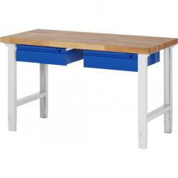 Workbench "Basic 7002" - height adjustable - max 750 kg - 2 drawers