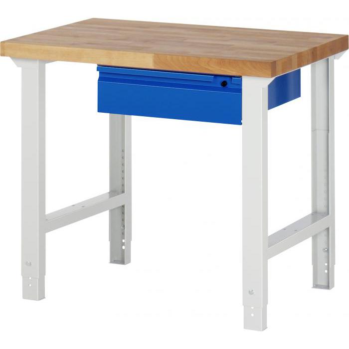 Workbench "Basic 7001" - height adjustable - max 750 kg - with drawer
