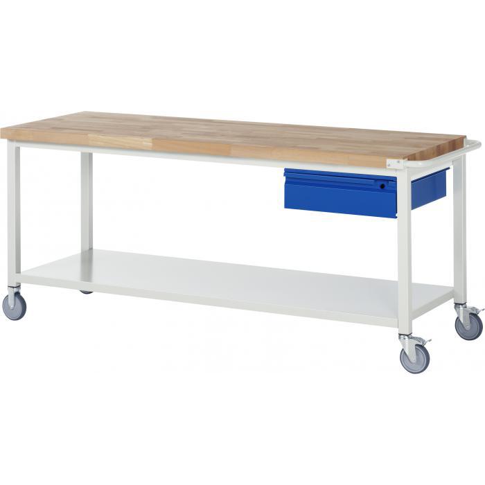 Workbench "Basic 8001" - mobile - with shelf & drawer