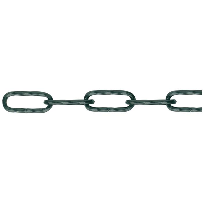 Dekorativ kæde - stål - drejet - spole størrelse 250 x 80 mm - 15 m - pris pr. Rulle