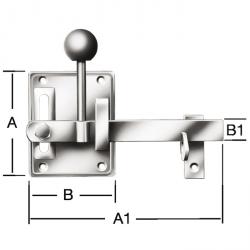 Zatrzask bramy ogrodowej - typ 1 - możliwość stosowania z prawej i lewej strony - zakres regulacji 40 mm - cena za sztukę lub szt