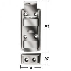 Sicherheits-Standardriegel - Stahl - gerade - verzinkt oder brüniert -  mit Schlaufe