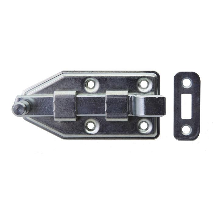 Door button latch - cranked - galvanized - with striking plate - pack of 10 - price per pack