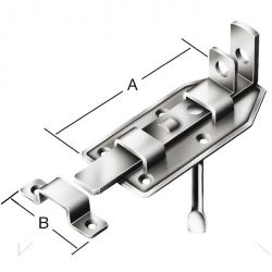 Barn door lock bolt - steel - galvanized - with loop & loose pin - pack of 5 - price per pack