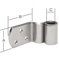 Flettet gjerdetape - stål - L-form - for dor Ø 10 mm - galvanisert - pris per PU