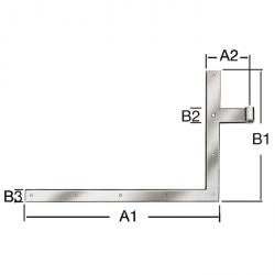 Autotallin oven kulmasarana - galvanoitu - karalle Ø 20 mm - pakattu pareittain (vasen/oikea) - hinta per pari