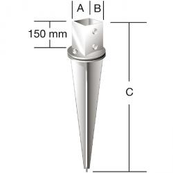 Jordankare - stål - varmförzinkad - justerbar - tjocklek 2 mm - styckpris