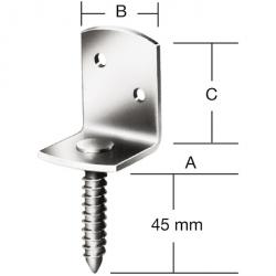 Flettet hegnbeslag - L-form - antal huller 2 - skrue Ø 4 mm - pris pr. Pakke