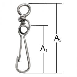 Simplex hook - steel - nickel-plated - with swivel - pack of 10 - price per pack