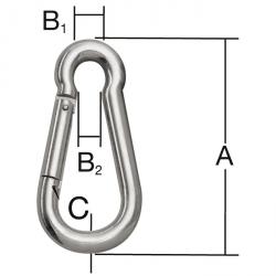 Fire brigade snap hook - galvanized steel or stainless steel (V2A) - price per pack