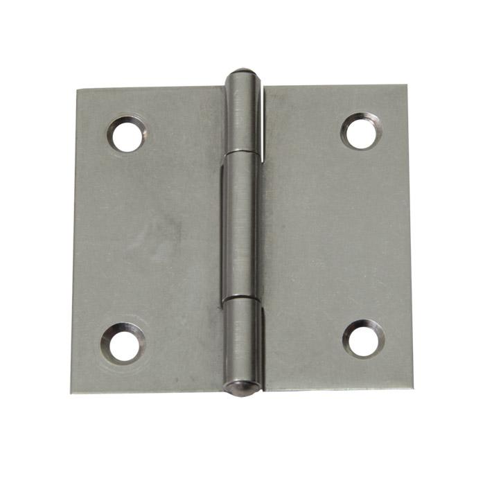 Hinge - rolled - square - stainless steel - price per pack
