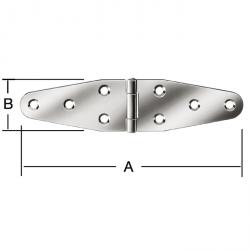 Kistgångjärn - valsat - rostfritt stål - 160 x 37 mm - tjocklek 1,5 mm - 20 stycken