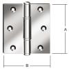 Door hinge - rolled - stainless steel - pack of 2 - price per pack