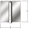 Steel window hinge - rolled - DIN 18286 B - undrilled - pack of 20 pieces - price per pack
