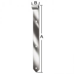 Hakgångjärn - stål - lätt - för tapp-Ø 10 mm