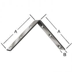 Stolvinkel - stål - stærk - forsænket indvendig - skruehuller 6 (Ø 4 mm) - pris pr. Pakke