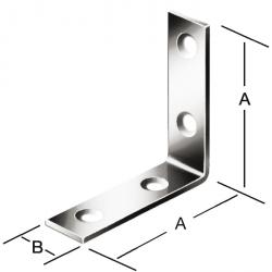 Møbelvinkel - stål - innfelt innside - galvanisert eller messing - materialtykkelse 2 mm - pris per pakke