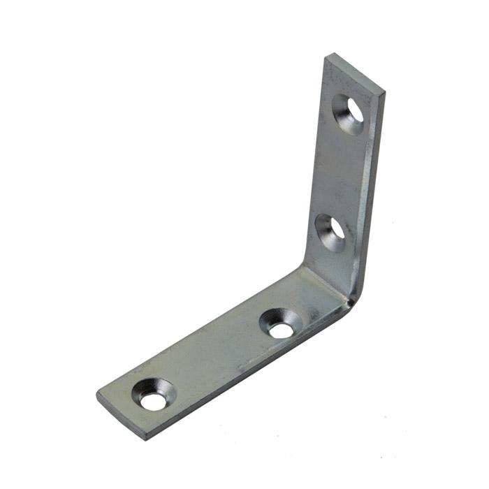 Møbelvinkel - stål - forsænket indvendig - galvaniseret eller messing - materialetykkelse 2 mm - pris pr. Pakke