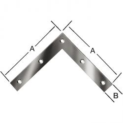 Support d'angle - acier - trous fraisés - prix par unité de mesure