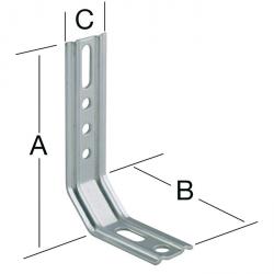 Angle de réglage - acier - galvanisé - 45° - estampé - épaisseur du matériau 1,5 mm - 60 pièces - prix par unité de mesure