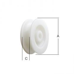 Vajerhjul - polyamid - Ø 50 mm - vit - 5 st. - pris per förpackning