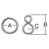 Crochet en S + anneau - acier - 5 cartes avec 2 crochets + 1 anneau chacun