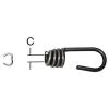Tension hook - steel - black - for rubber ropes - incl. Clamps - pack of 10 - price per pack