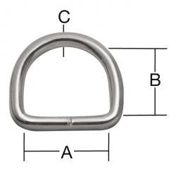 D-Ring - für Gurte - verzinkt - 25 x 22 x 5 mm - VE 5 Stück - Preis per VE