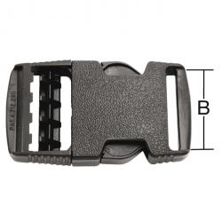 Attache enfichable - plastique - noir - pour ceinture - emballage libre-service - 5 pièces - Prix par unité de mesure