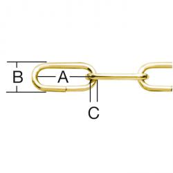 Dekorativ kæde - rundt stål - lige kædeled - på spole - 10 m eller 30 m - pris pr. Rulle