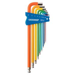 Gedore offset screwdriver set - width across flats 1.5 to 10 - 9-piece set - Price per set