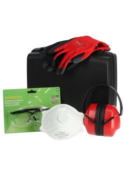 PPE-set - i fodral - skyddsglasögon, FFP2-mask, arbetshandskar, hörselkåpor - pris per set