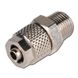 CK quick-release fitting conical thread brass nickel-plated - straight