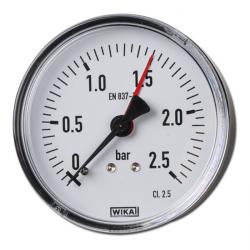Manometer - Klasse 2,5  -1 bar bis 40 bar - waagerecht -  Ø 80-100 mm - Kunststoff