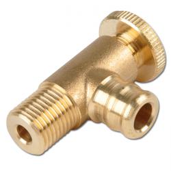 Drain/vent valve - brass - with spout - male G 1/8" to G 1/4" - PN 0 to 25
