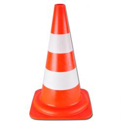 Traffic Cone - Soft PVC - Color Red/White - 50cm Height
