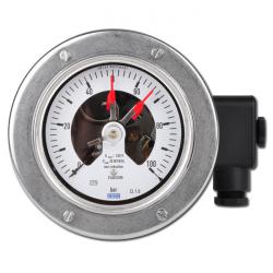 Kontaktmanometer vågrät - rostfritt stål, mässing - Ø 100 / Ø 160 mm