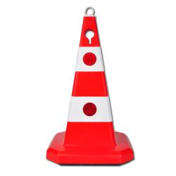 Traffic cone - hard PP - height 600 mm - red - with additional feet