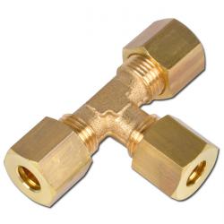 T compression fitting - brass - external pipe Ø 4 to 22 mm - PN 54 to 150