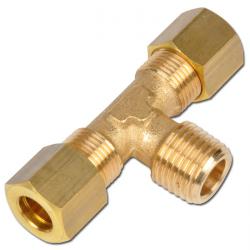 T compression fitting - brass - pipe Ø 4 to 22 mm - con. AG R 1/8" to R 3/4" - PN 54 to 150